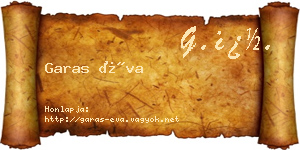Garas Éva névjegykártya