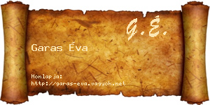 Garas Éva névjegykártya